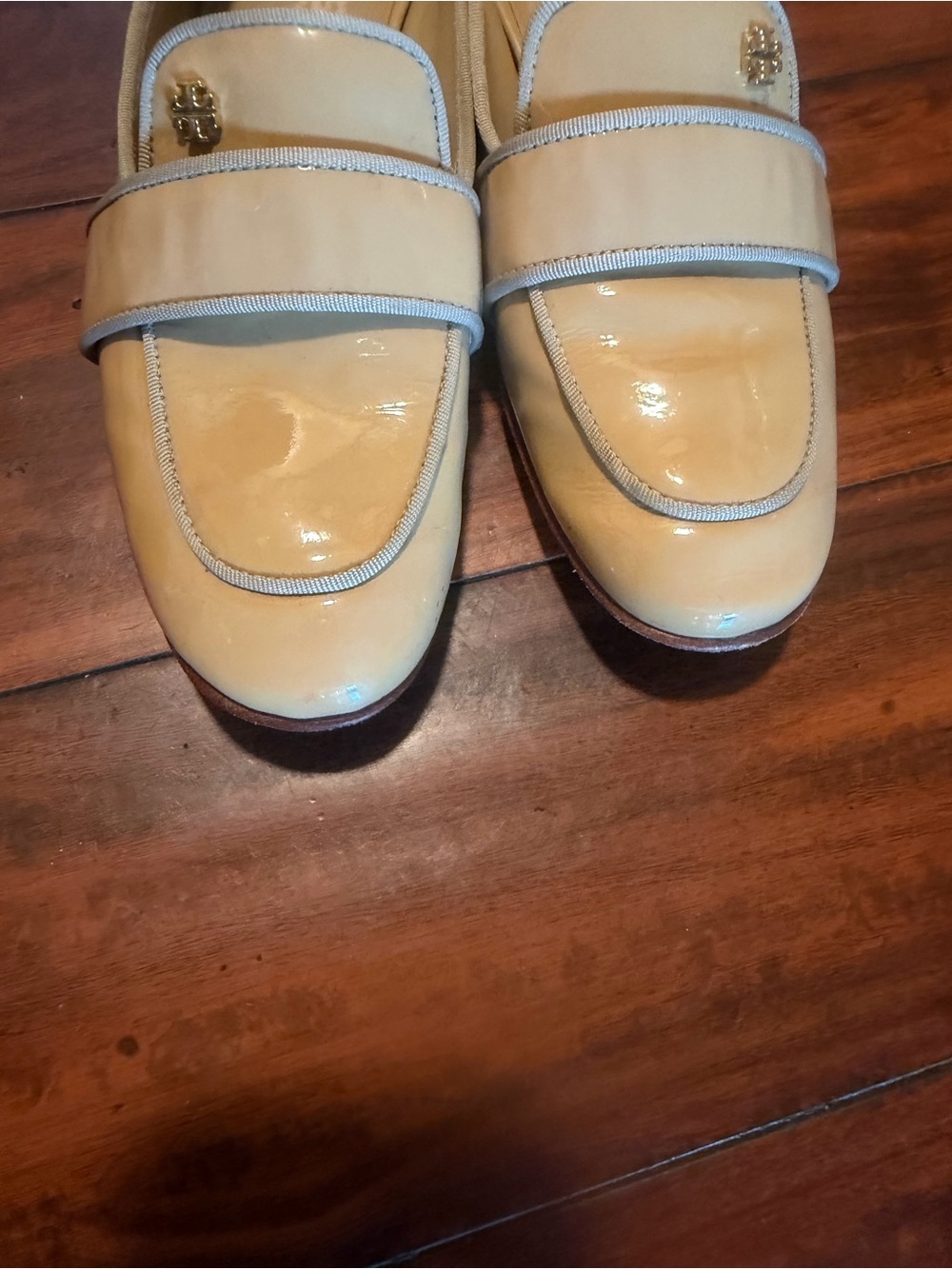 Tory Burch Beige Patent Leather Penny Loafers - Picture 9 of 10
